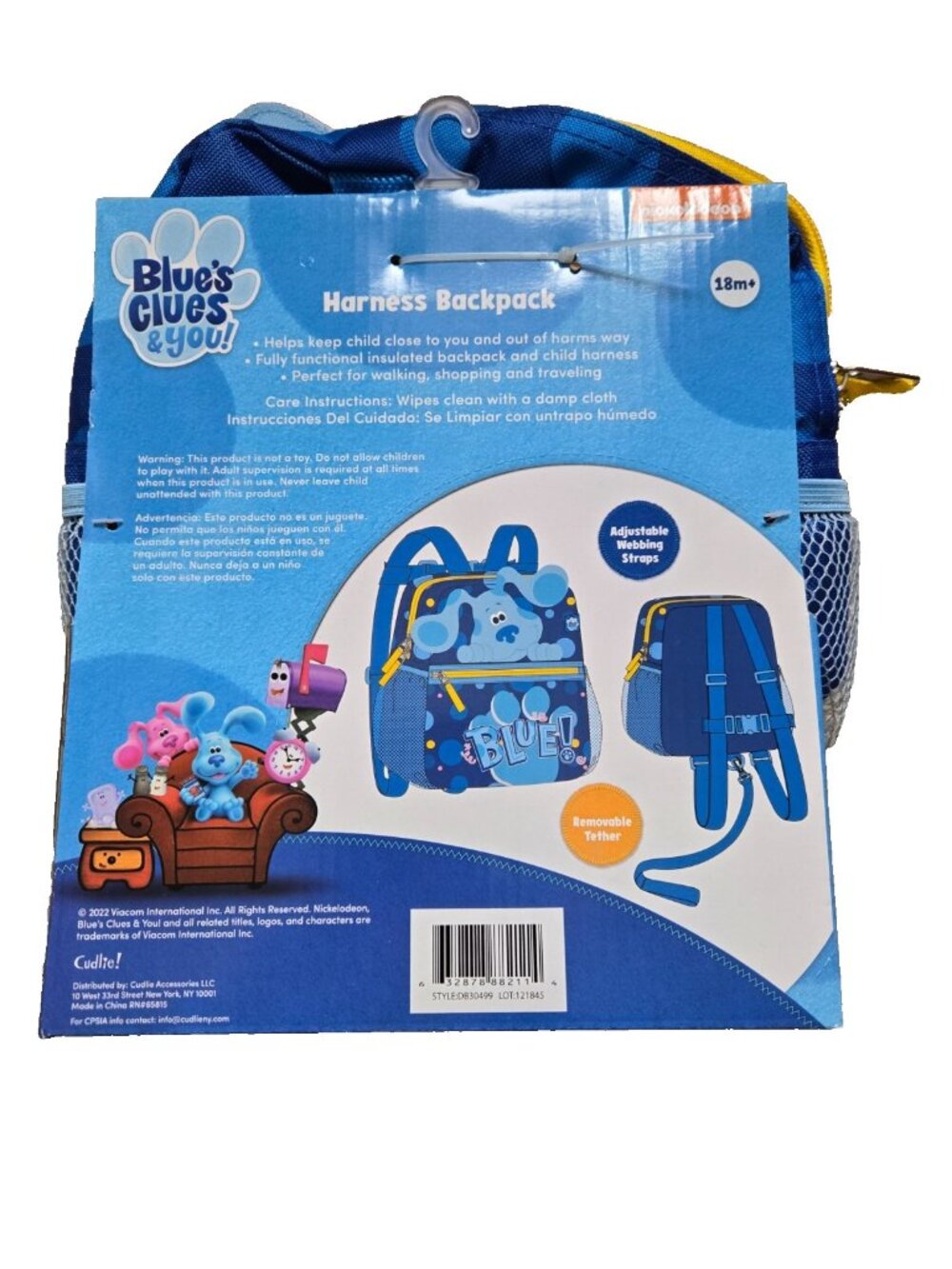 Blue Clues & You Toddler Harness Backpack Blue Clue New 10" Nickelodeon NIP - Picture 8 of 8